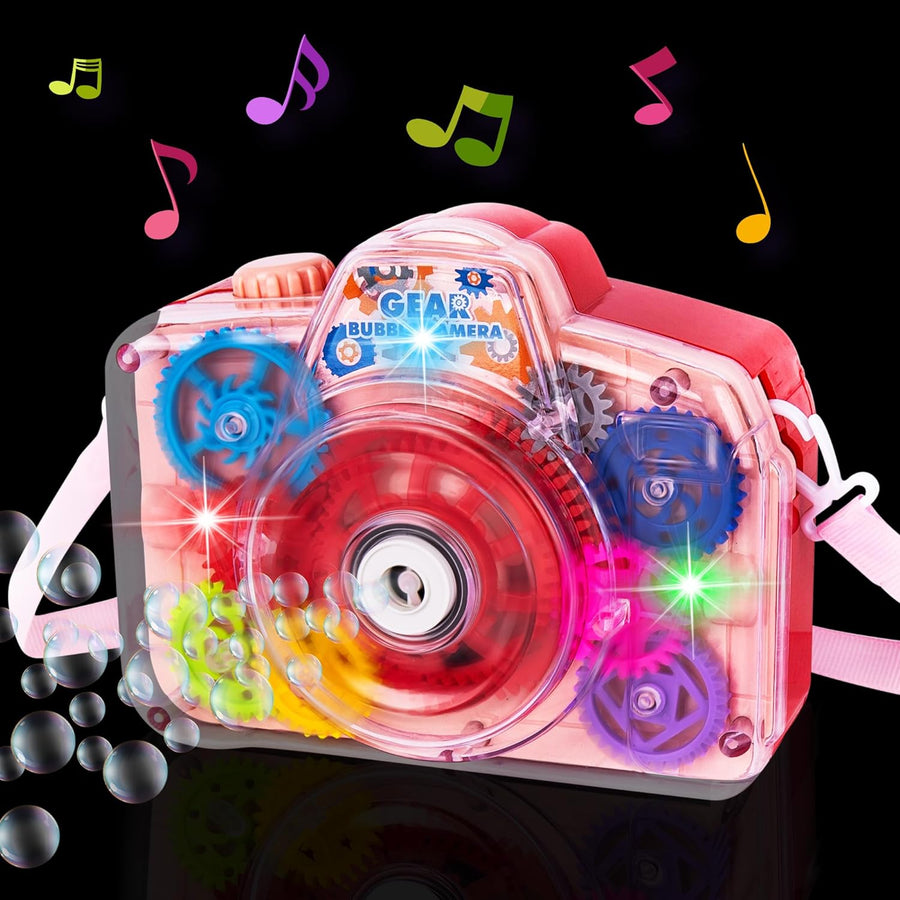 ArtCreativity Bubble Camera Gear Toy, Toy Camera Bubble Machine