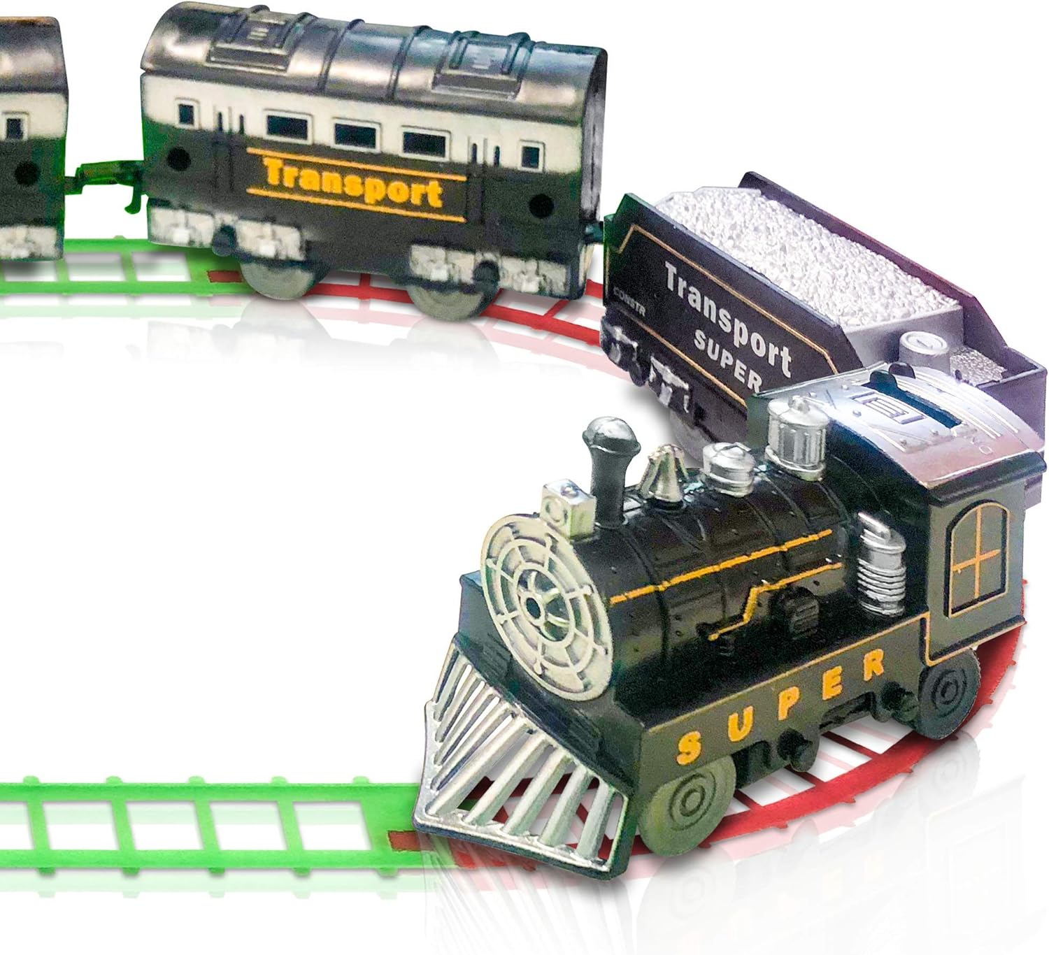 Train Set for Kids, Battery-Operated Toy Train with 4 Cars and Tracks