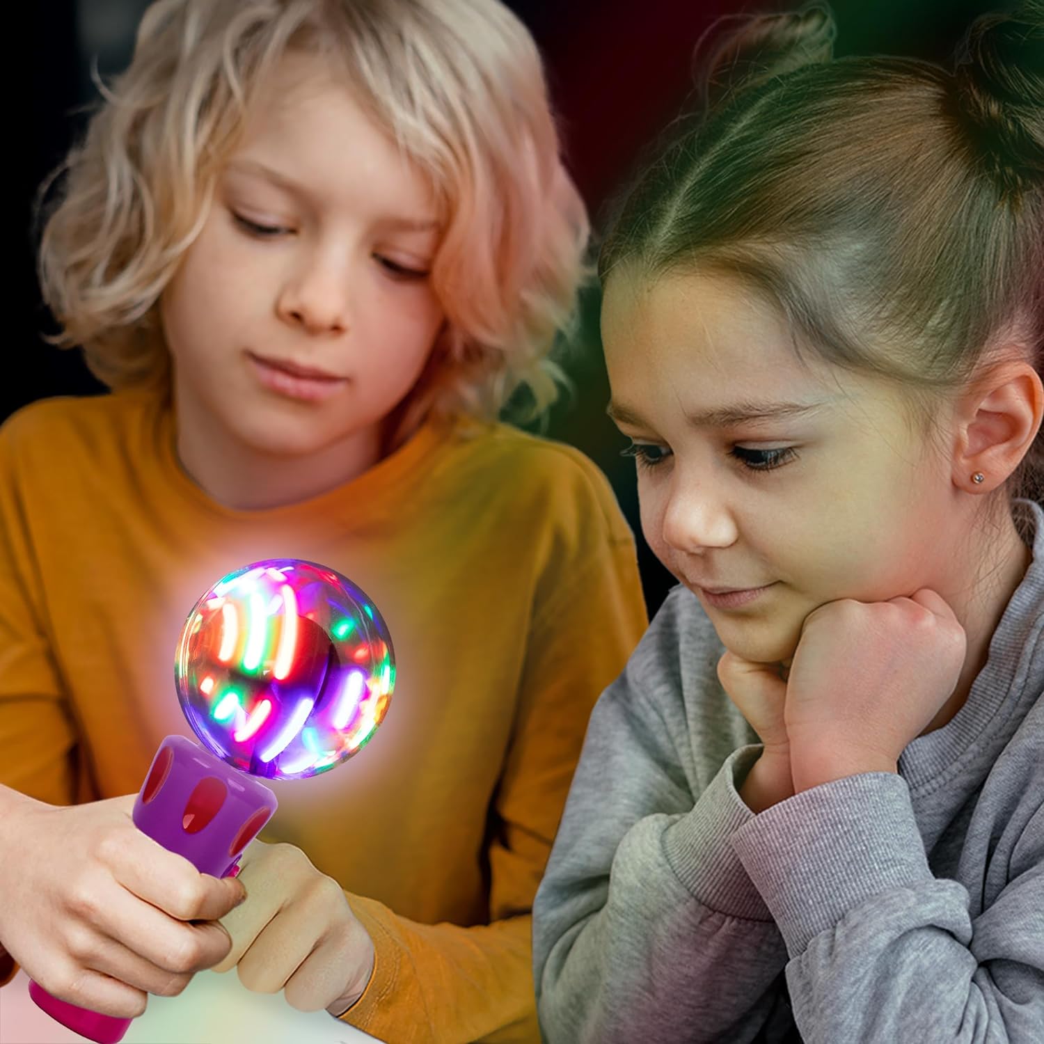 ArtCreativity Light Up Magic Ball Wand for Kids - Flashing LED Wand for Boys and Girls - Thrilling Light Up Spinner Toy - Batteries Included - Sensory Toys for Kids with Autism - Classroom Prizes