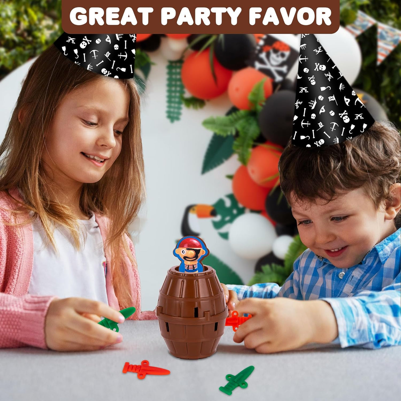 ArtCreativity Pop Up Pirate Games for Kids - Set of 12 - Pop Up Pirate Party Game with 1 Pirate Figure and 4 Toy Swords Each - Kids Pirate Game for Fun Family Night Activities