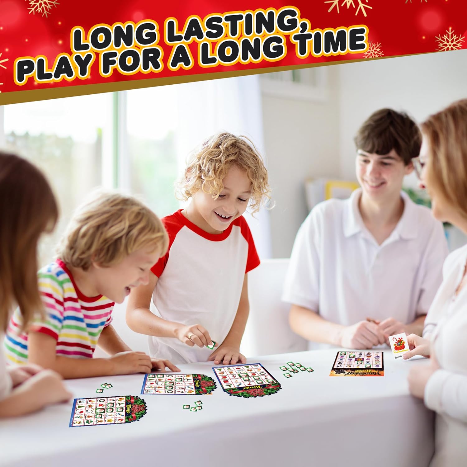 Christmas Bingo Game - 30 Players Kids Christmas Bingo - Holiday 30 Player Cards for Family Game Night - Christmas Games for Classroom