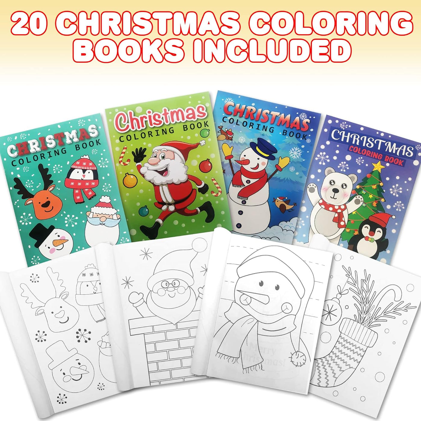 ArtCreativity Christmas Coloring Books for Kids Bulk, Pack of 20, 5” x 7” Holiday Christmas Coloring Book, Christmas Party Favors Activities for Kids,Christmas Goodie Bag Stocking Stuffers for Kids