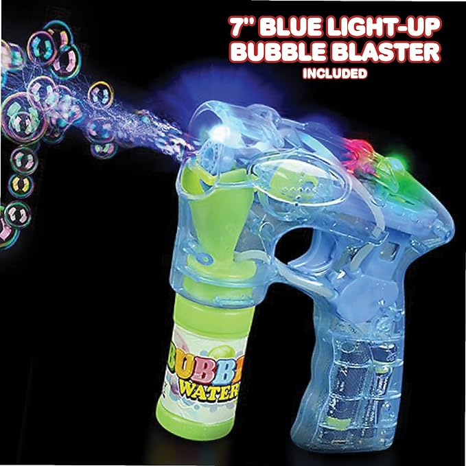 ArtCreativity 3 LED Light Up Bubble Guns, with Sound, Includes 6 Bottles of Bubble Solution Refill, Bubble Blower for Bubble Blaster Party Favors, Summer Toy, Outdoors Activity, Easter, Birthday Gift