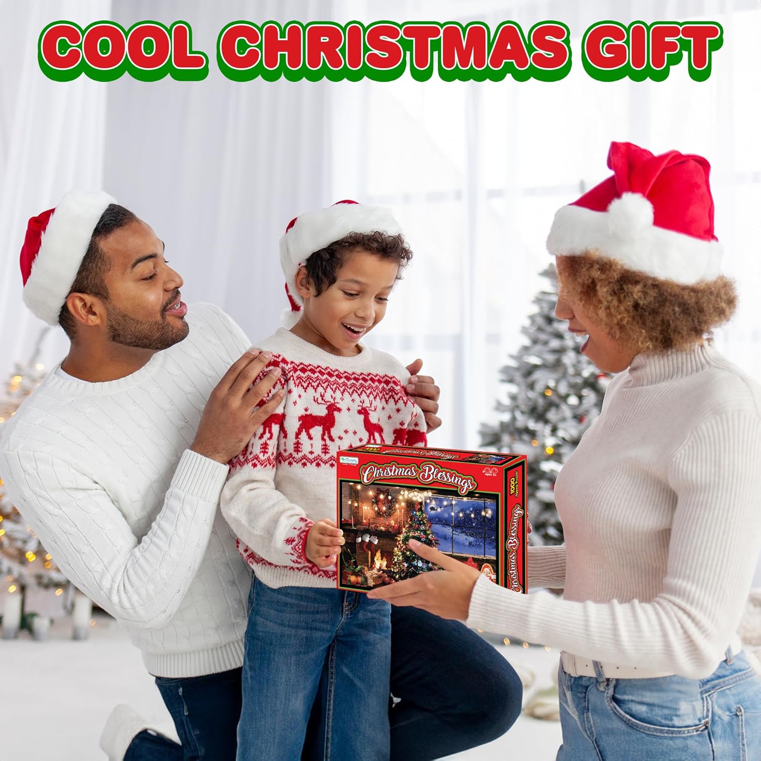 Christmas Jigsaw Puzzle 1000 Pieces - 26 x 19 Inches - 1000 Piece Winter Puzzle for Adults, Kids, Family - Fun Holiday Puzzles for Family Christmas Activities
