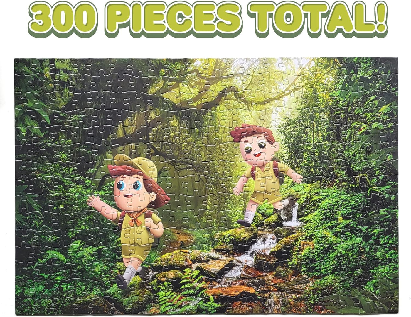 ArtCreativity 300 Piece Puzzle with Hidden Images - 300-Piece Jigsaw Puzzle for Kids with UV Light That Reveals Glow in The Dark Animals - Fun Puzzles for Toddlers 2 3 4 5 6