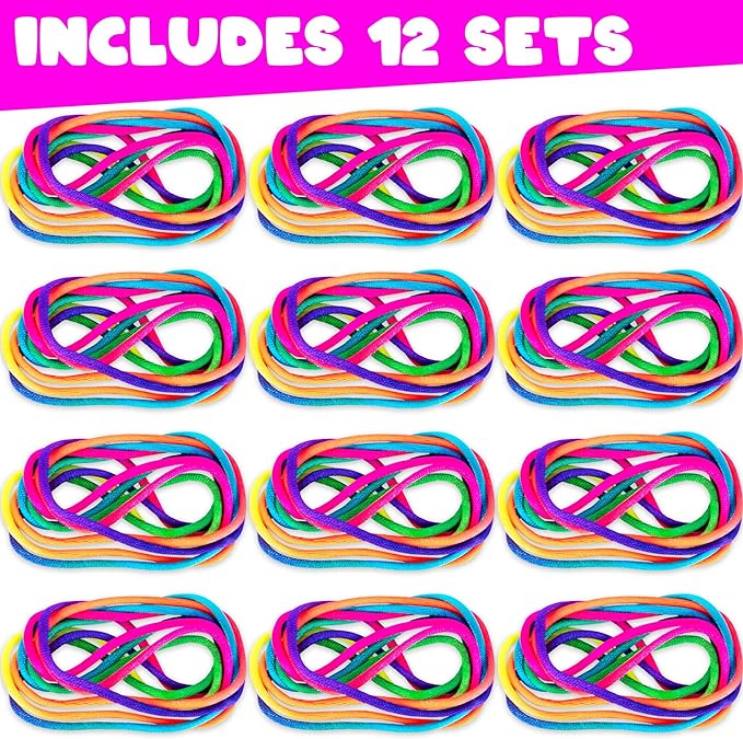 ArtCreativity Cat’s Cradle String Game for Kids - Set of 12 Strings for Cats Cradle - Looped 63 Inch Strings for Cats Cradle Game - Vintage Games and Retro Toys from The 90s - Vintage Fidget Toys