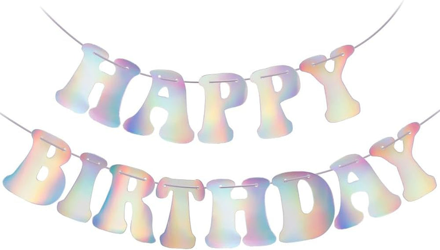 Iridescent Happy Birthday Banner