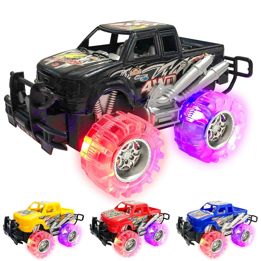 ArtCreativity Light Up Monster Trucks for Boys and Girls, 4-Pack Toy Truck Set, Monster Trucks for Boys 3 4 5 6 7 8 Years Old, Toddler Monster Truck Toys, Light Up Trucks