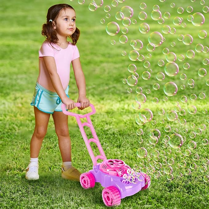 ArtCreativity Bubble Lawn Mower for Toddlers, Kids Bubble Blower Machine, Indoor Outdoor Push Gardening Toys for Kids Age 1 2 3 4 5, Birthday Gifts Party Summer Backyard Toys for Preschool Baby Girls