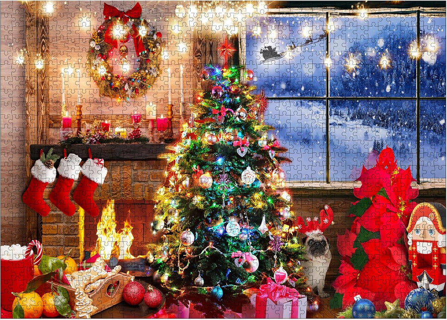 Christmas Jigsaw Puzzle 1000 Pieces - 26 x 19 Inches - 1000 Piece Winter Puzzle for Adults, Kids, Family - Fun Holiday Puzzles for Family Christmas Activities