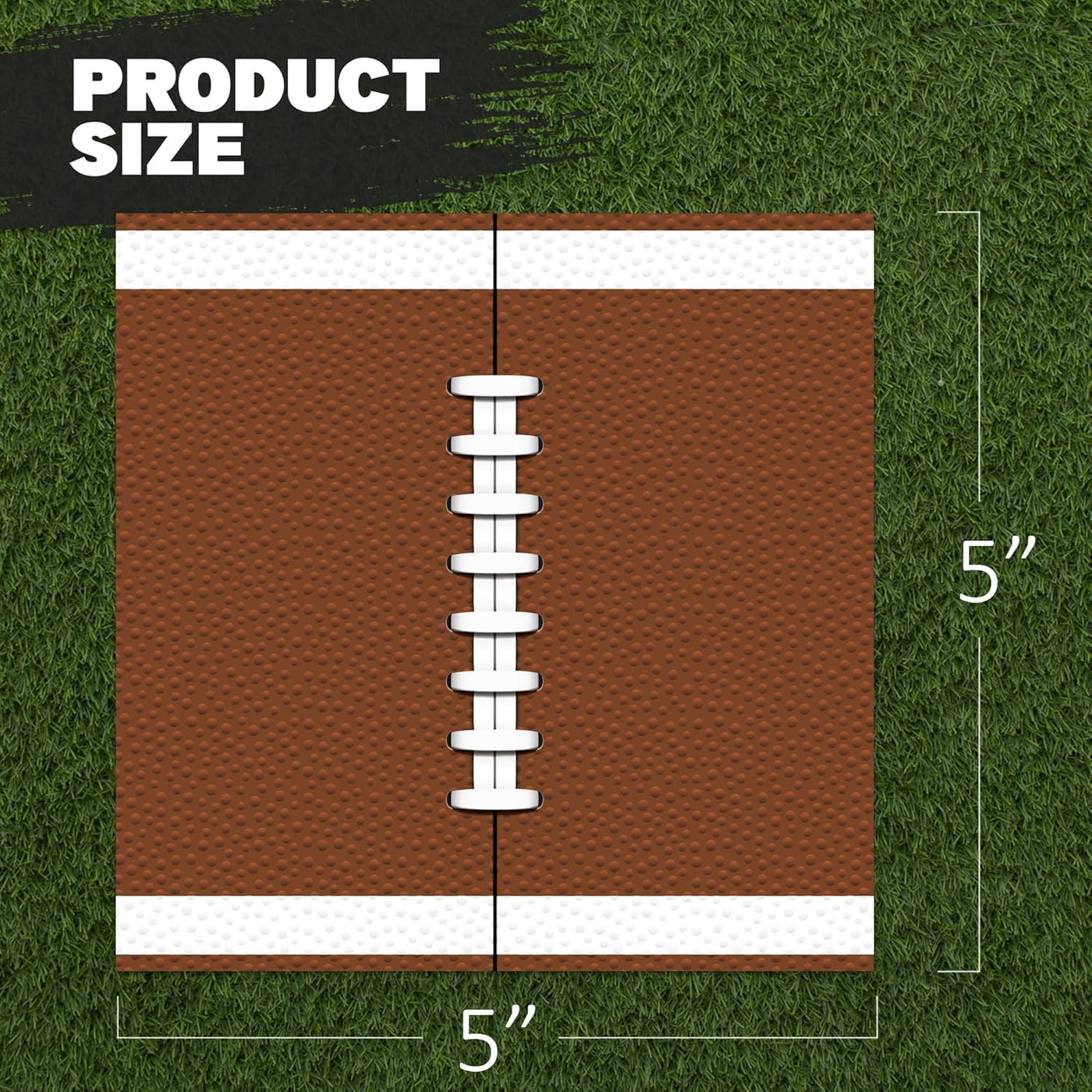80 Pack Football Field Napkins - Set of 80 - Football Napkin Party Decor Supplies - Sports Football Napkins for Parties and Tailgates - Game Day Football Party Decorations (5" x 5")