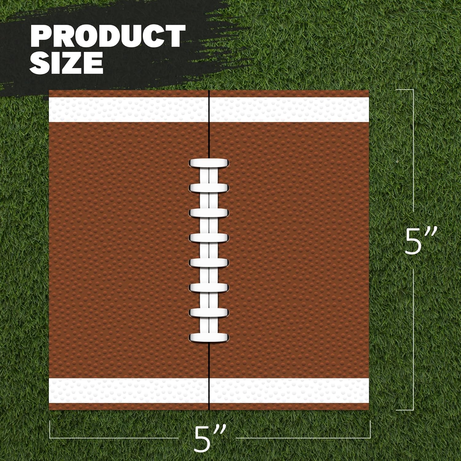 80 Pack Football Field Napkins - Set of 80 - Football Napkin Party Decor Supplies - Sports Football Napkins for Parties and Tailgates - Game Day Football Party Decorations (5" x 5")