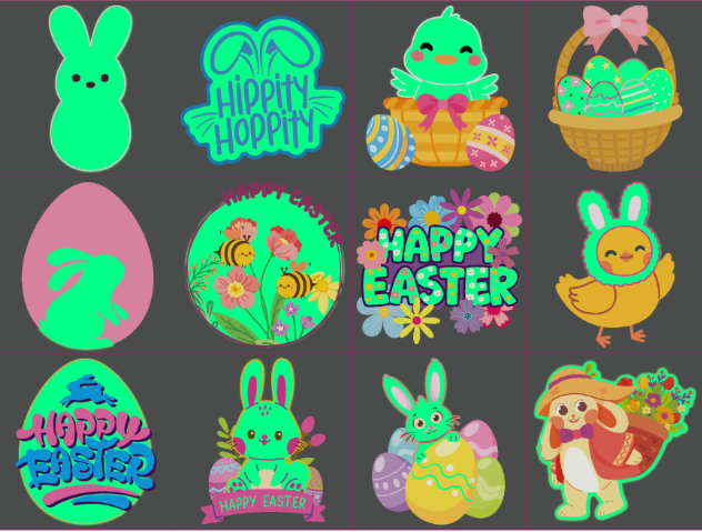 Easter Glow in the Dark Tattoos - 144 Pack