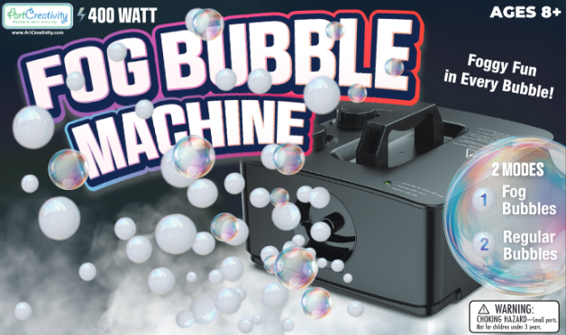 Fog Bubble Machine - 2 in 1 Smoke Bubble Machine with Fog and Bubble Liquid Concentrates (200 ml each) - Smoke Bubble Maker for Indoor Outdoor Birthday Parties, Weddings, Christmas