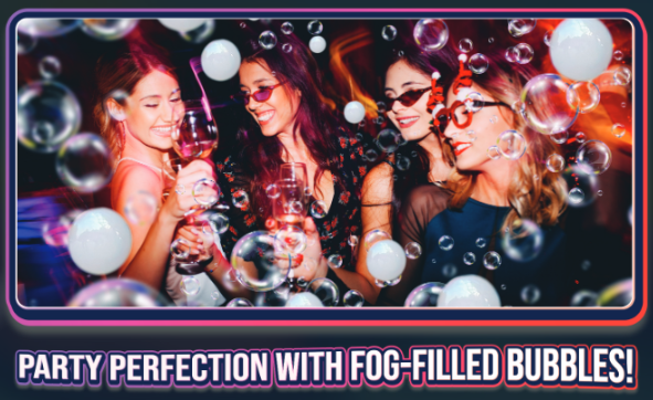 Fog Bubble Machine - 2 in 1 Smoke Bubble Machine with Fog and Bubble Liquid Concentrates (200 ml each) - Smoke Bubble Maker for Indoor Outdoor Birthday Parties, Weddings, Christmas