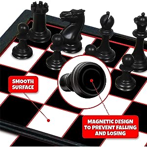 Magnetic Board Game Set by GAMIE - Includes 12 Retro Fun Games - 5" Compact Design - Individually Boxed - Teaches Strategy & Focus - Great for Road Trip/Travel/Camping - Best Gift for Kids Ages 6+