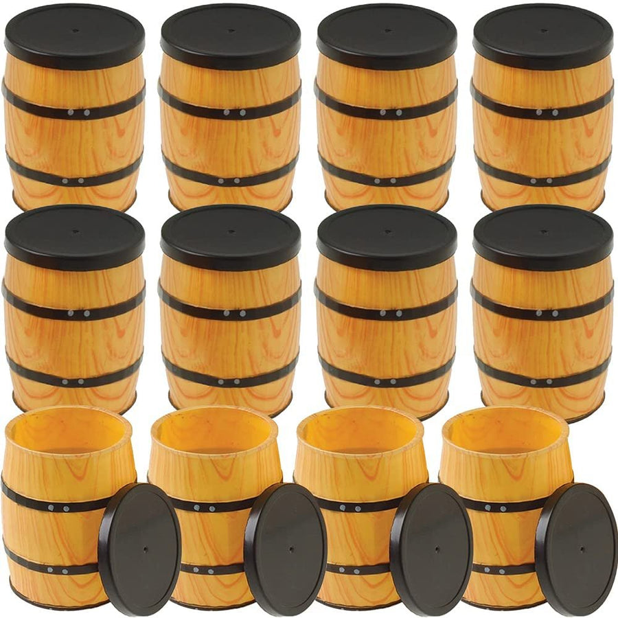 ArtCreativity Mini Barrel Containers, Set of 12, Unique Treat Holders with Removable Lids, Western Birthday Party Supplies and Decorations, Birthday Candy Containers for Kids, Western Party Favors