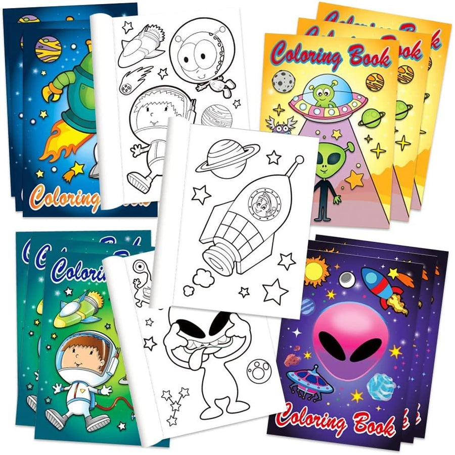 ArtCreativity Assorted Mini Alien Coloring Books for Kids, Pack of 20, Small Color Booklets in 4 Designs, Alien Party Favors for Kids, Outer Space Goodie Bag Fillers for Boys and Girls