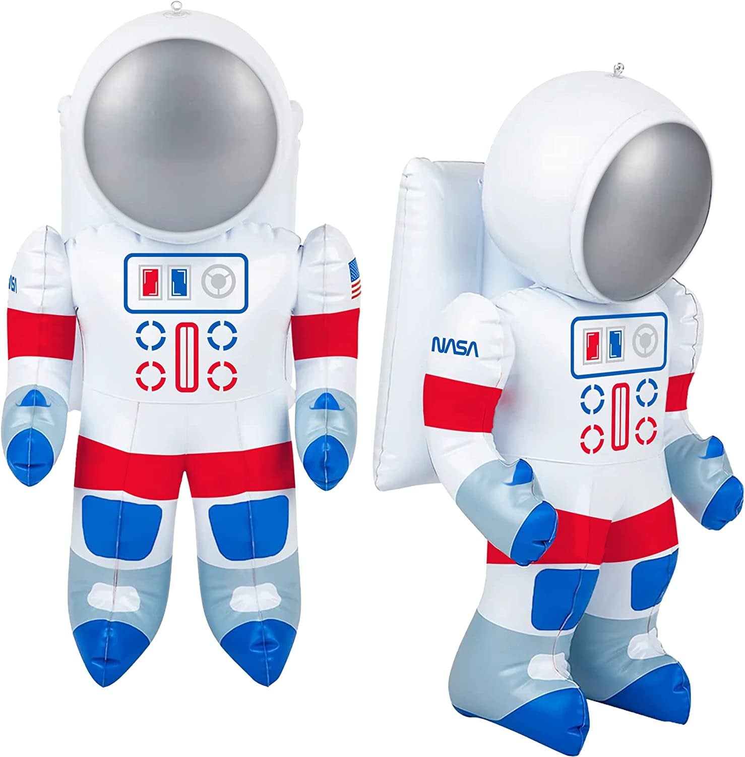 ArtCreativity Astronaut Inflates, Set of 2, Inflatable Astronaut Toys with Hanging Tag, Decorations for Outer Space Themed Parties, 22 Inch Long Party Inflates, Fun Pretend Play Accessories