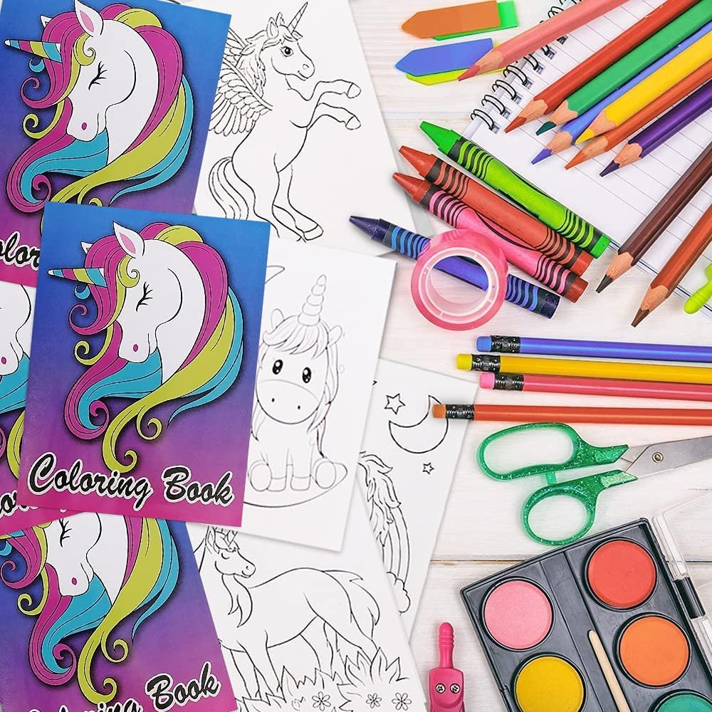 ArtCreativity Unicorn Coloring Books for Kids, Set of 12, 5 x 7 Inch Small Color Booklets, Fun Treat Prizes, Favor Bag Fillers, Birthday Party Supplies, Art Gifts for Boys and Girls