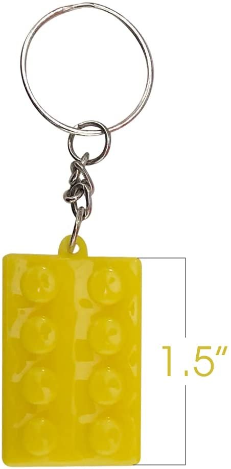ArtCreativity Building Block Keychains, Set of 12, Fun Key Chains for Backpack, Purse, Luggage, or Pocket Book, Birthday Party Favors, Carnival Party Favors for Kids, Great Giveaways