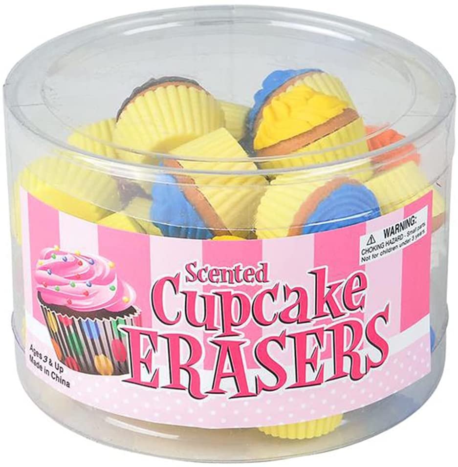 ArtCreativity Scented Cupcake Erasers for Kids, Set of 24, Cup Cake Er ...