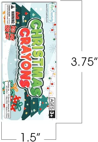 ArtCreativity Christmas Crayons Set for Kids, 12 Boxes, Each Box with 4 Crayons, Full Size Crayons Party Favor Bundle, Perfect for Classroom Goodie Bags, Fun Holiday Stocking Stuffers