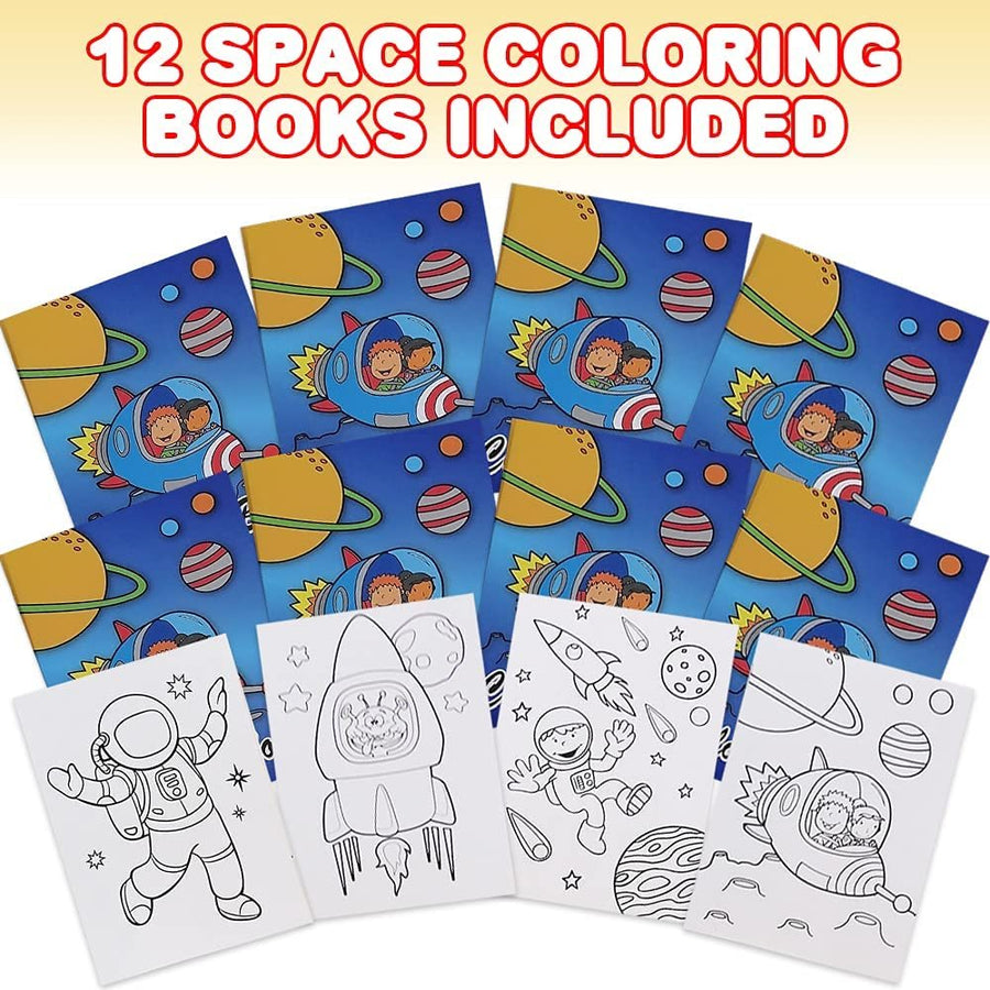 ArtCreativity Space Coloring Books for Kids, Set of 12, 5 x 7 Inch Small Color Booklets, Fun Treat Prizes, Favor Bag Fillers, Birthday Party Supplies, Art Gifts for Boys and Girls