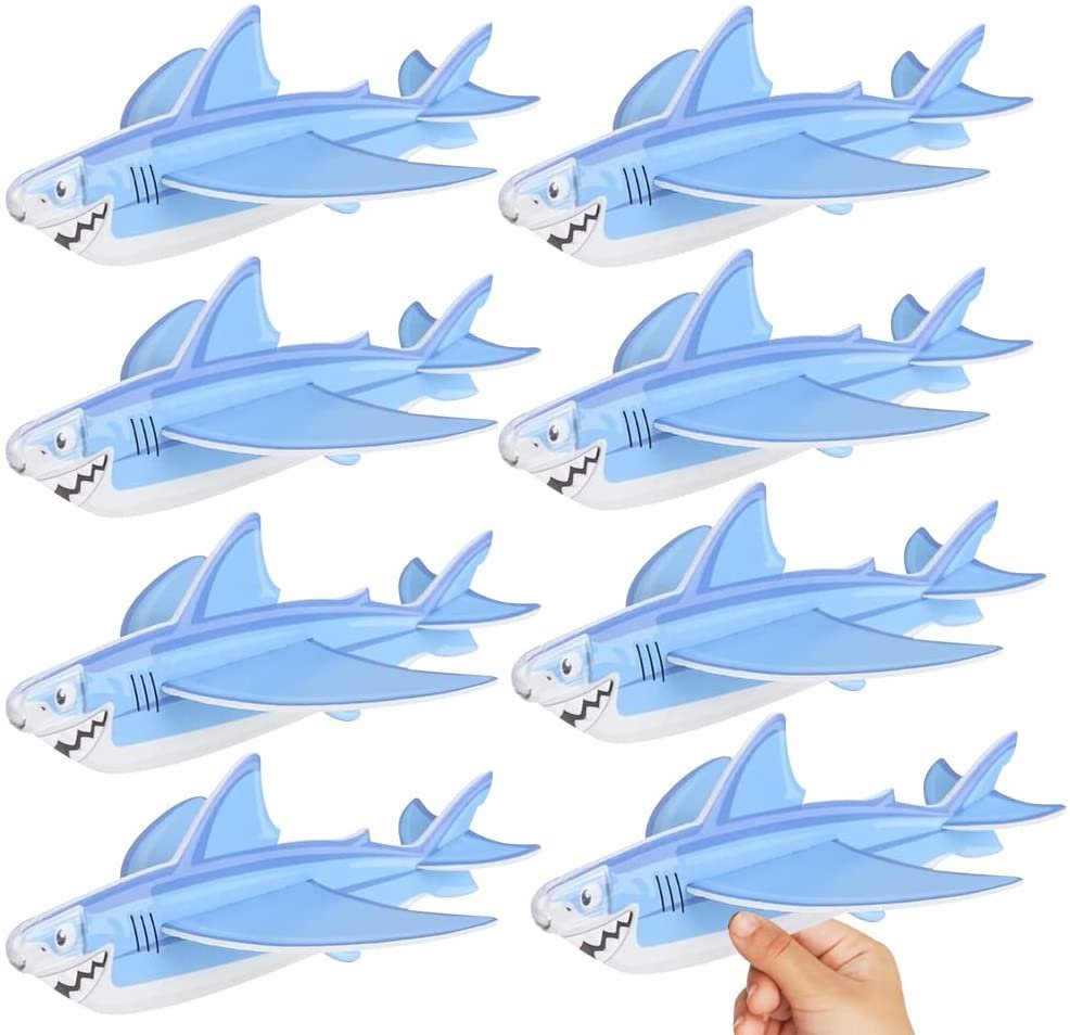 ArtCreativity Foam Flying Shark Gliders, Set of 24, Lightweight Glider Planes for Boys & Girls, Individually Packed Flying Airplanes, Fun Birthday Party Favors, Goodie Bag Fillers for Kids