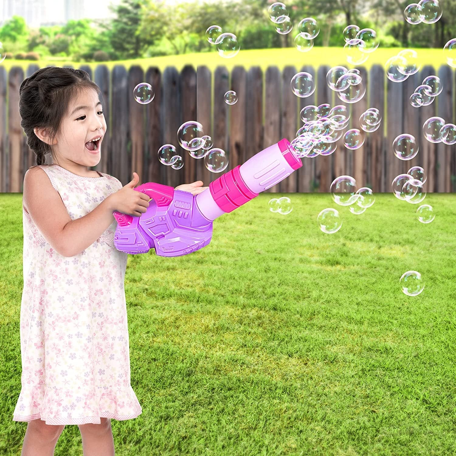 ArtCreativity Bubble Leaf Blower, Bubble Machine Outside Outdoor Toys for Toddlers 1-3, Summer Toys for Girls, for Kids, Preschool, First Birthday Gifts for Girls & Boys, Pink & Purple