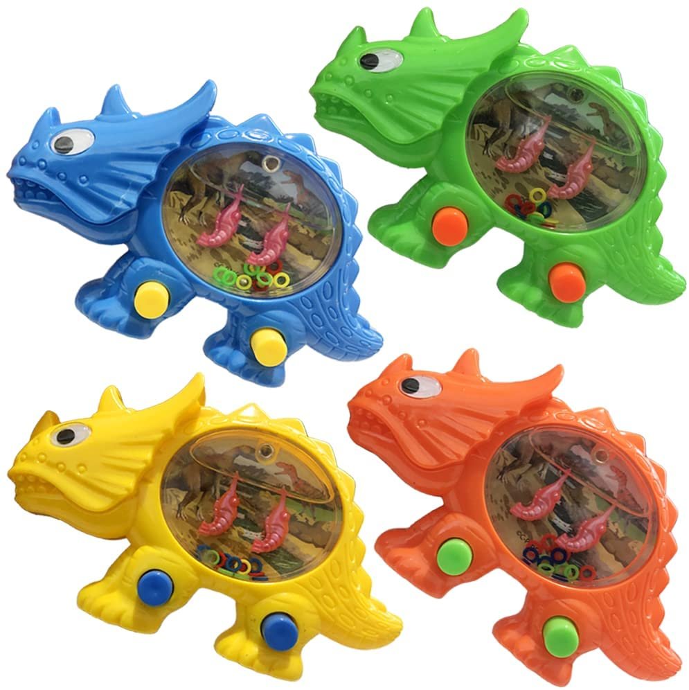 ArtCreativity Dinosaur Water Games, Set of 4, Handheld Water Games for Kids, Goody Bag Fillers, Birthday Party Favors for Children, Road Trip Travel Toys for Boys and Girls