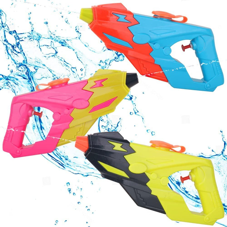 Water Blasters, Set of 3, Water Squirt Guns for Kids in Vibrant Colors, Futuristic Water Shooting Pistols, Toys for Swimming Pool, Beach and Outdoor Summer Fun