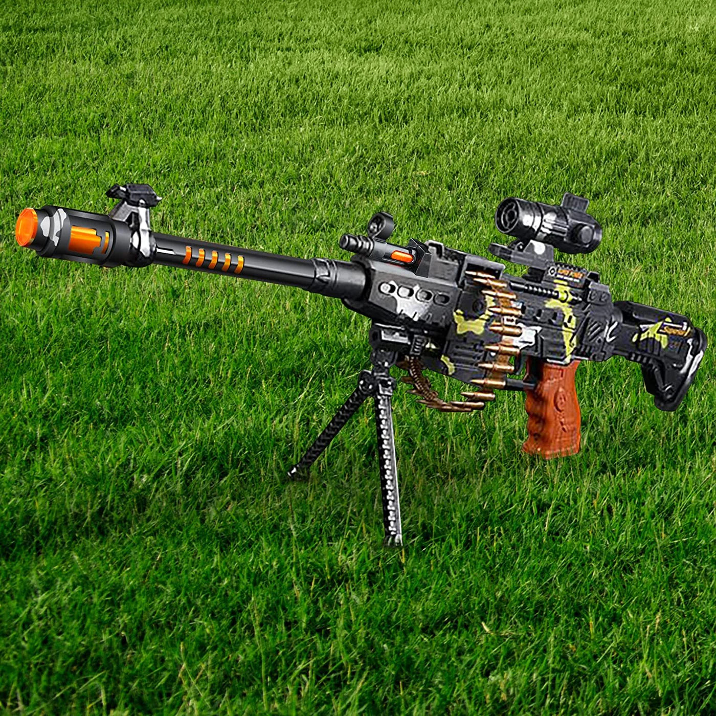 Toy Machine Gun with Scope, Stand and Realistic Sound Effects