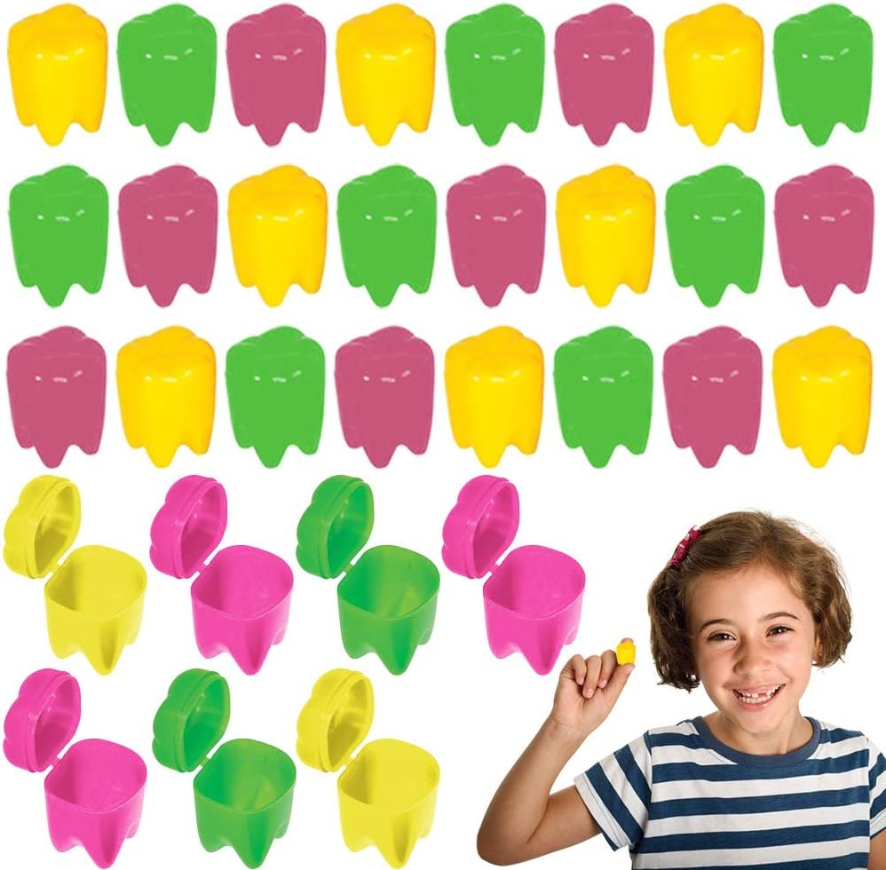 ArtCreativity Colorful Tooth Savers, Set of 72, Tooth Holders For Boys & Girls, Dentist Office Giveaways For Kids, Theme Party Supplies, Unique Goodie Bag Fillers, and Easter Egg Stuffers