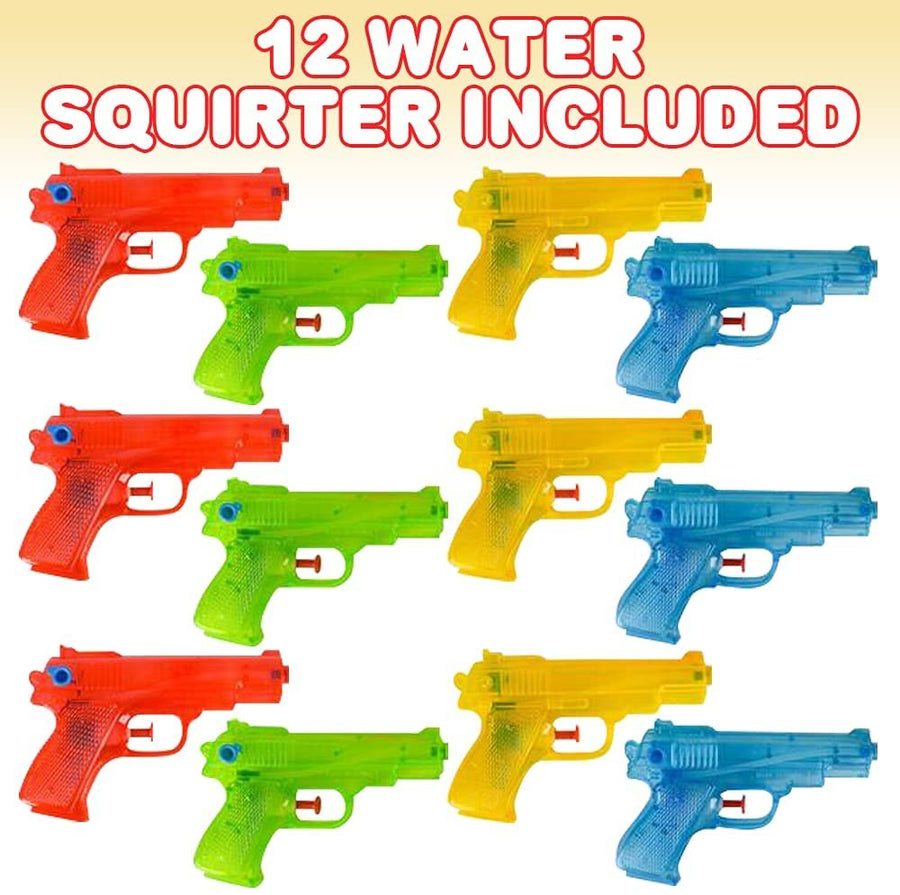 ArtCreativity Water Squirters for Kids, Set of 12, 5.5 Inch Blaster Toys for Swimming Pool, Beach, and Outdoor Summer Fun, Cool Birthday Party Favors for Boys and Girls