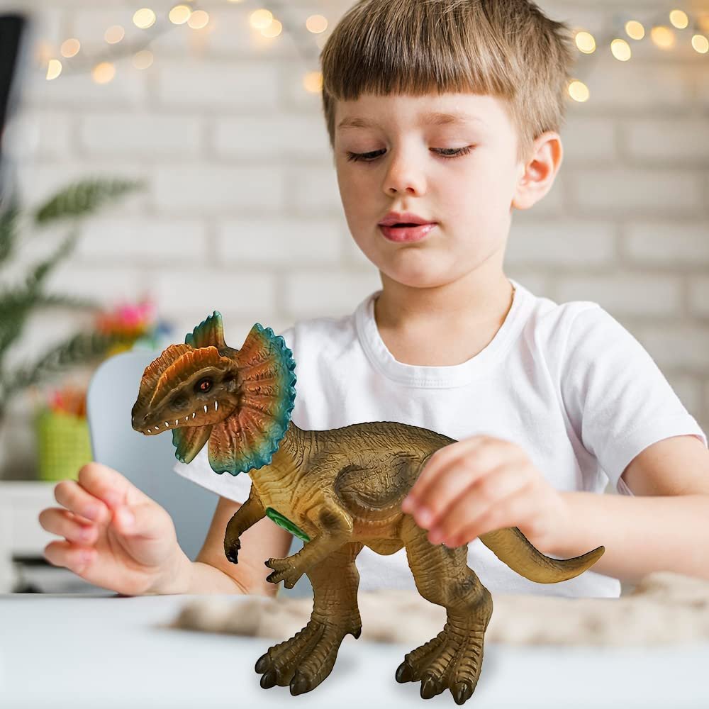 ArtCreativity Soft Dilophosaurus Dinosaur Toy with Roaring Sounds, Large Soft Touch Dinosaur Toy with Sounds, Free Standing Dinosaur Toy for Kids, Great for Imaginative Play