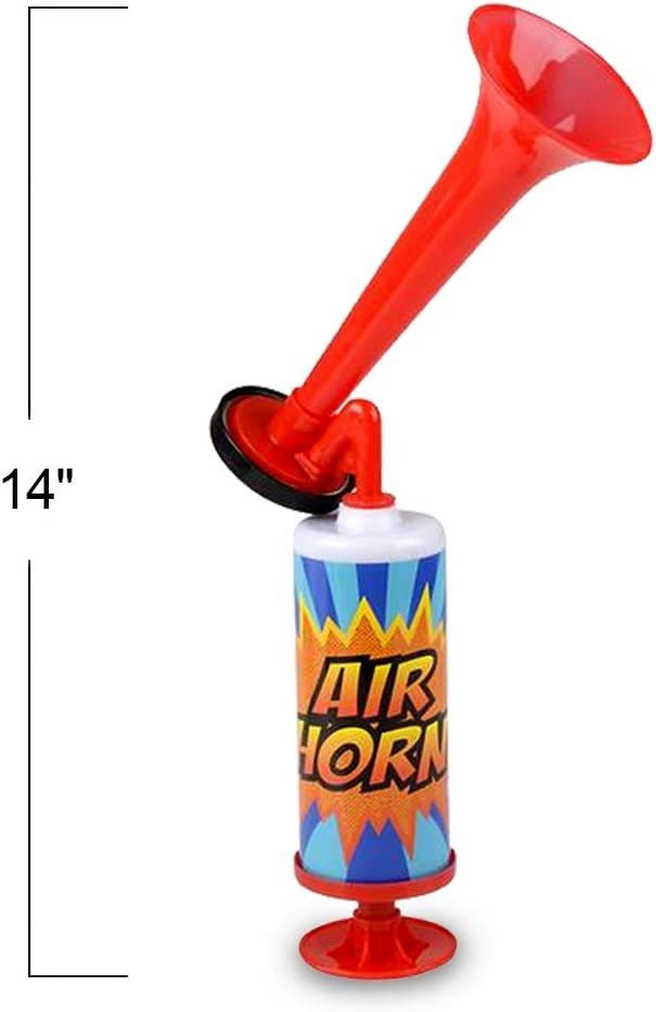 ArtCreativity Air Horn Pump, Set of 2, 14 Inch Noisemakers for Sporting Events, Parties, Celebrations, Fun Birthday Party Favors and Goodie Bag Fillers for Kids and Adults