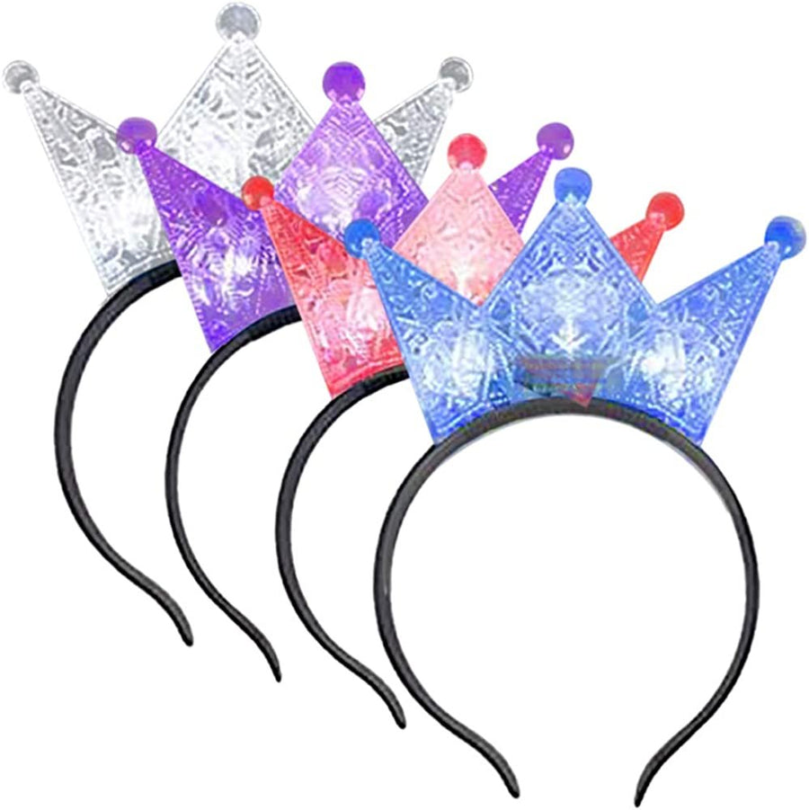 ArtCreativity Light Up Crowns for Kids, Set of 4, LED Headband Crowns for Girls and Boys, Princess Party Supplies, Princess Halloween Costume Accessories, Cute Light Up Birthday Party Favors…