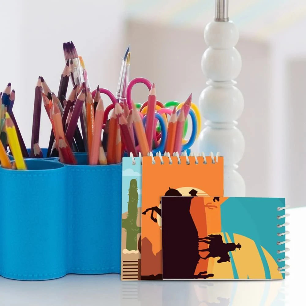 ArtCreativity Mini Western Notebooks, Pack of 12, Small Spiral Notepads with Cowboy-Themed Covers, Cute Stationery Supplies for School & Office, Fun Birthday Party Favors, Goodie Bag Fillers for Kids