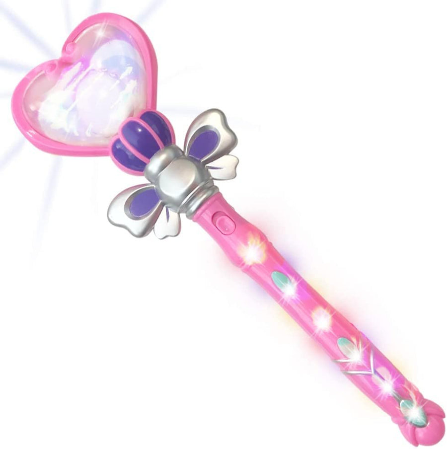 ArtCreativity Valentines Day Pink Light Up Heart Toy Wand for Girls and Boys, 13.5 Inch Wand Toy with Spinning LEDs, Princess LED Wand for Kids, Batteries Included, Valentines Day Gifts for Kids