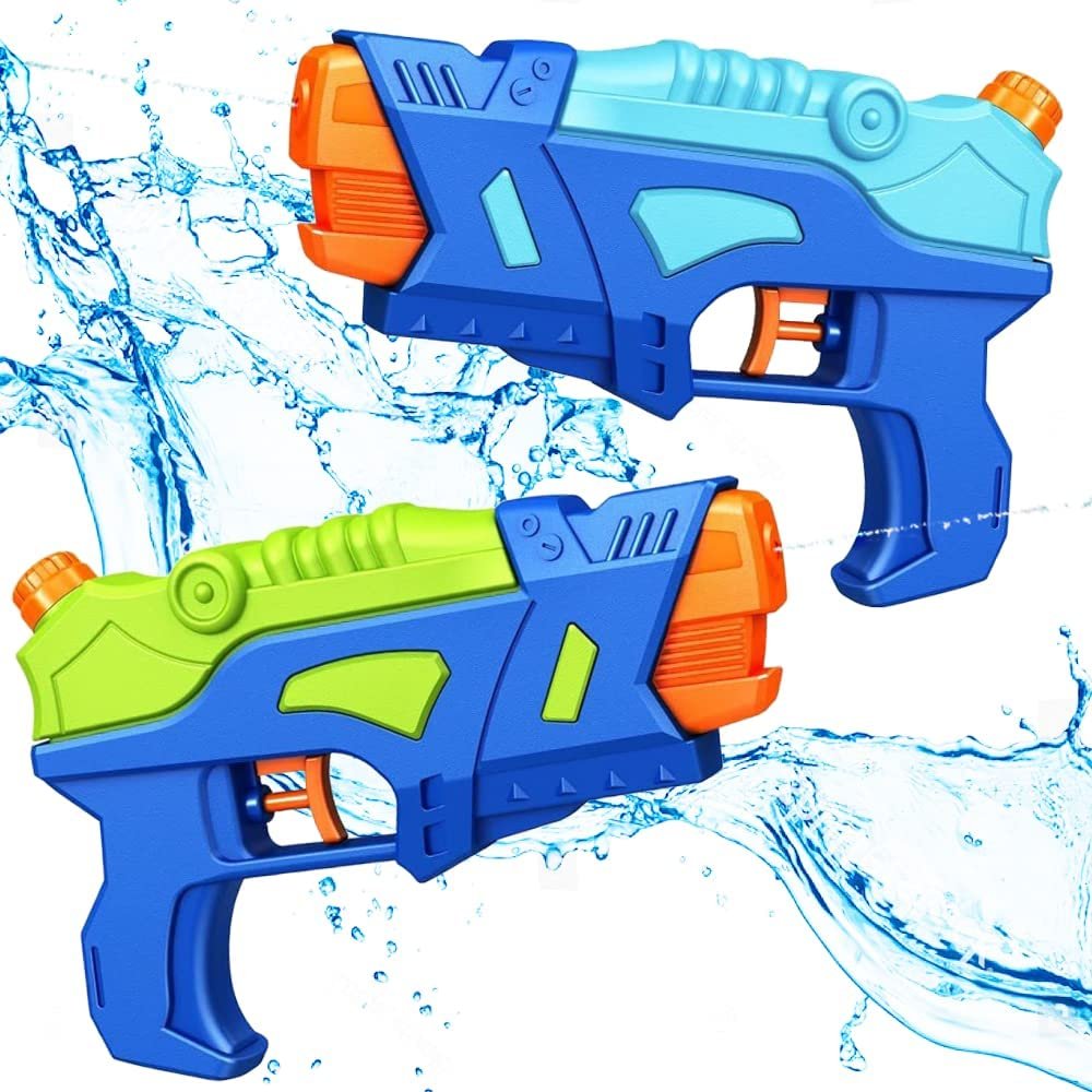 ArtCreativity Water Blasters, Set of 2, Water Squirt Guns for Kids in Vibrant Colors, Futuristic Water Shooting Pistols, Toys for Swimming Pool, Beach and Outdoor Summer Fun