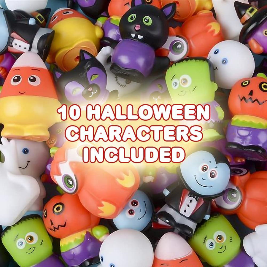 ArtCreativity Assorted Halloween Rubber Characters for Kids, Pack of 10, Variety of Halloween Figures, Trick or Treat Supplies, Goodie Bag Fillers, Party Favors, Halloween Themed Bathtub Toys
