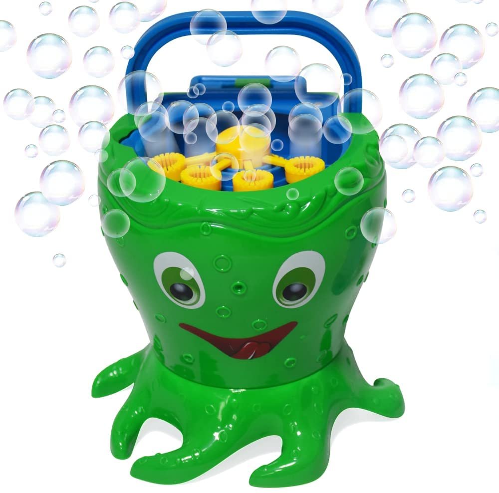 ArtCreativity Octopus Bubble Machine for Kids, Includes 1 Bubbles Blowing Toy with Carry Handle and 1 Bottle of Solution, Fun Summer Outdoor or Party Activity, Great Bubble Gift for Boys and Girls