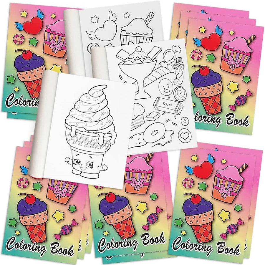 ArtCreativity Ice Cream Coloring Books for Kids, Set of 12, 5 x 7 Inch Small Color Booklets, Fun Treat Prizes, Favor Bag Fillers, Birthday Party Supplies, Art Gifts for Boys and Girls
