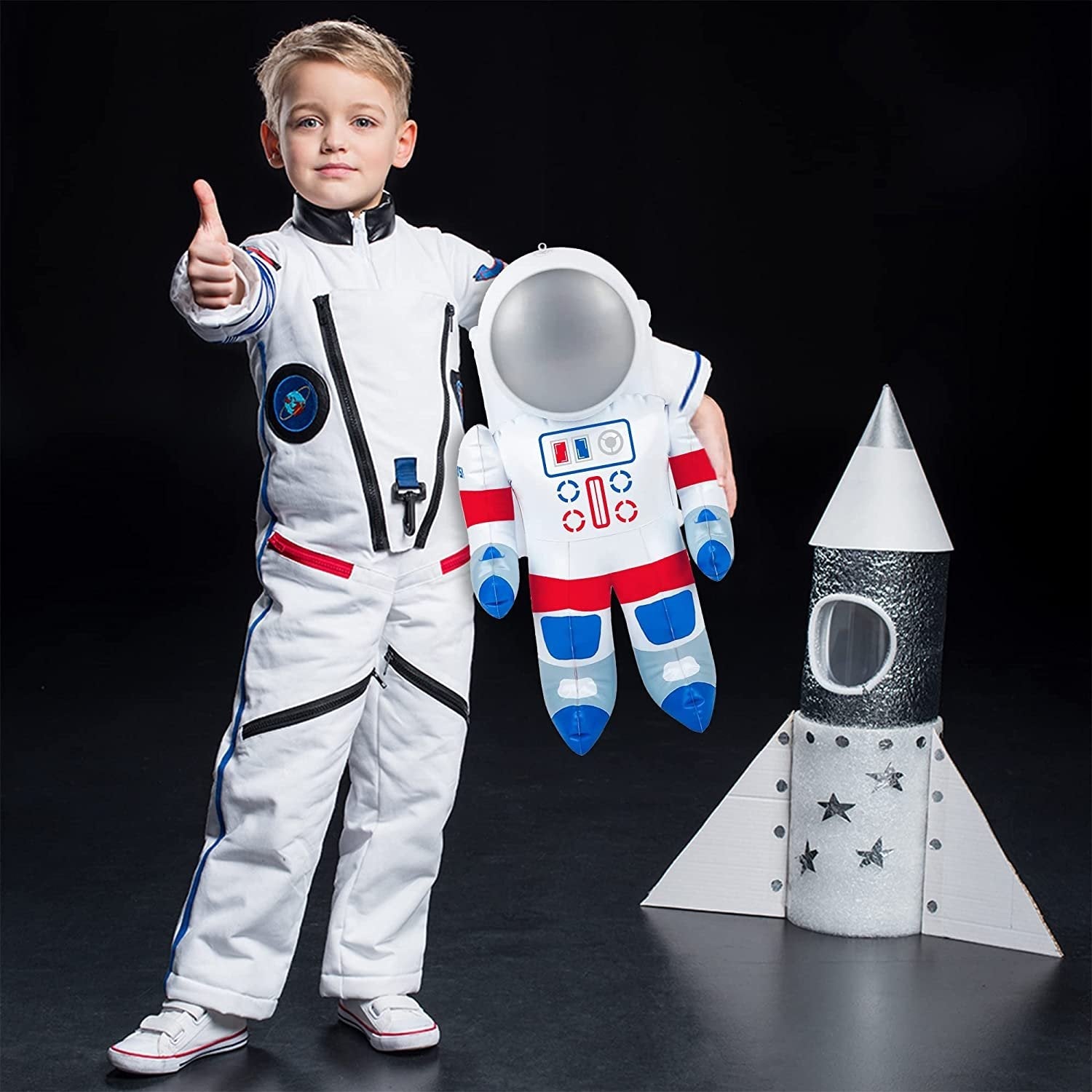 ArtCreativity Astronaut Inflates, Set of 2, Inflatable Astronaut Toys with Hanging Tag, Decorations for Outer Space Themed Parties, 22 Inch Long Party Inflates, Fun Pretend Play Accessories