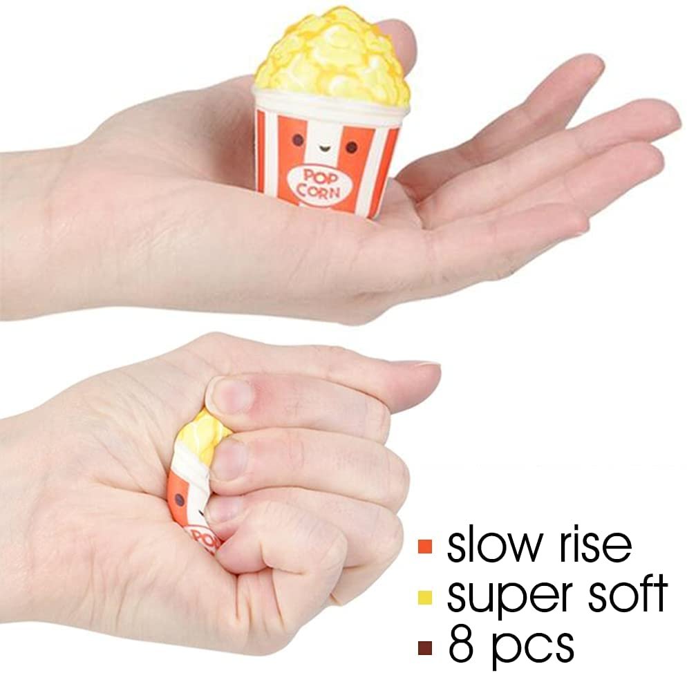 ArtCreativity Mini Squish Fast Food Toys, Set of 8, Slow-Rise Stress Relief Toys for Kids in Assorted Food Designs, Mini Fidget Toys for Sensory Play, Party Favors, Goodie Bag Fillers for Boys & Girls