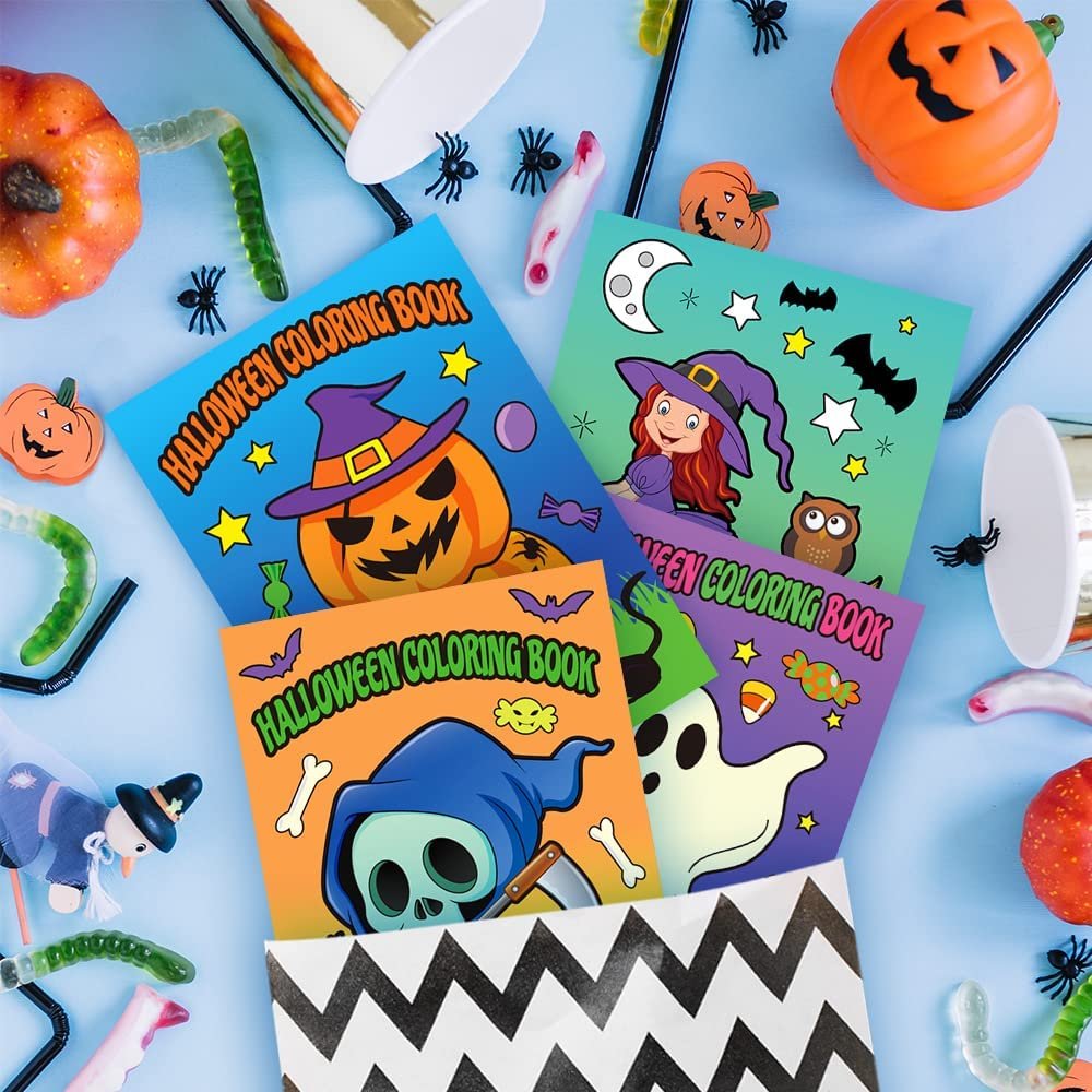 ArtCreativity Halloween Coloring Books for Kids, Pack of 20, 5” x 7” Mini Booklets, Fun Halloween Treats Prizes, Favor Bag Fillers, Birthday Party Supplies, Art Gifts for Boys and Girls