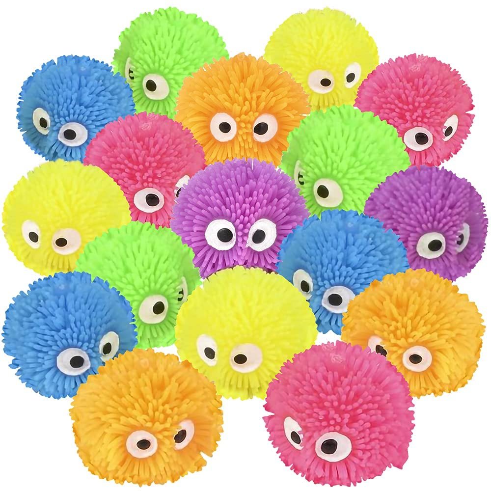 ArtCreativity Mini Puffer Owls, Set of 24, Owl Surprise Toys for Filling Easter Eggs, Easter Party Favors, Egg Hunt Supplies, Stress Relief Toys for Kids, Assorted Neon Colors