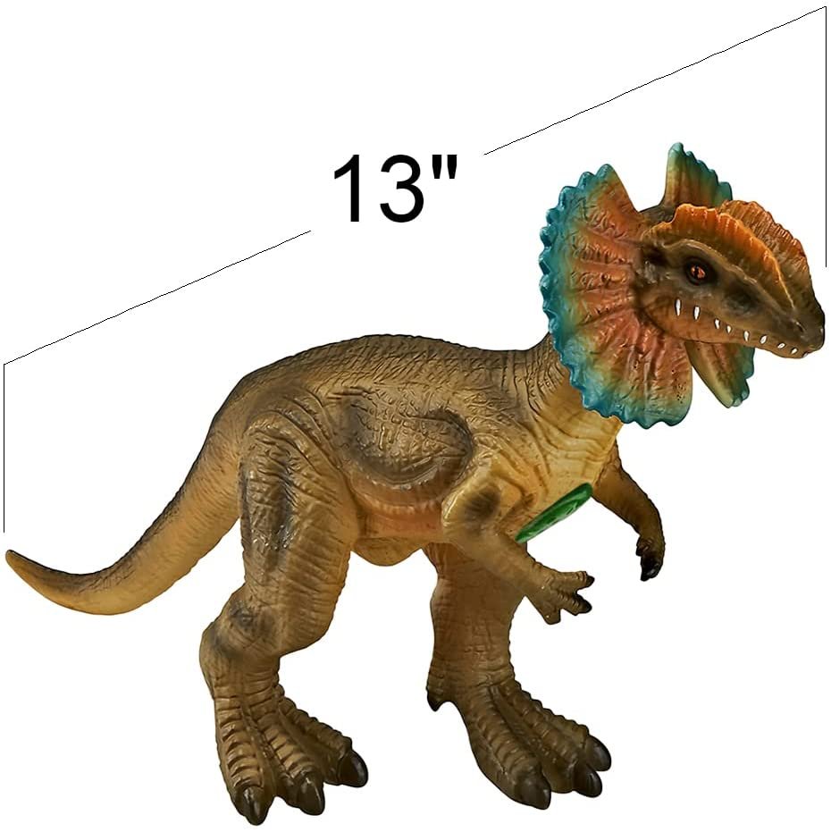 ArtCreativity Soft Dilophosaurus Dinosaur Toy with Roaring Sounds, Large Soft Touch Dinosaur Toy with Sounds, Free Standing Dinosaur Toy for Kids, Great for Imaginative Play
