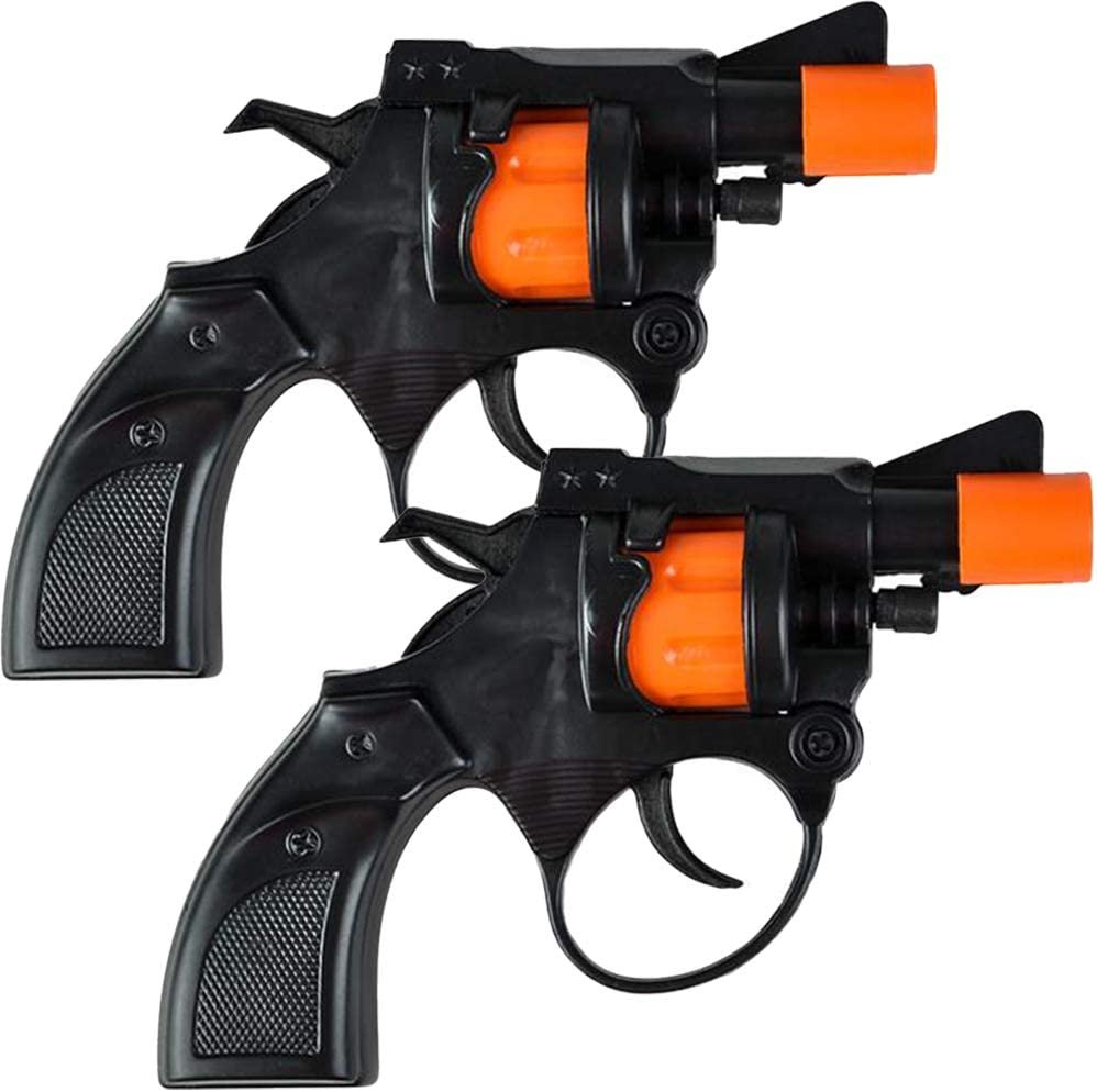 ArtCreativity Shot Cap Revolver Toy Gun for Kids, Set of 2, Cool Shooter Toys for Boys and Girls, Kid-Safe Revolver Toy Pistol for Active Fun, Great Christmas or Birthday Gift for Children